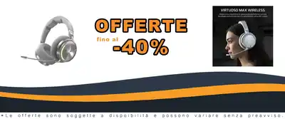 Corsair VIRTUOSO MAX WIRELESS Cuffie da GiocoBluetooth Dolby Atmos