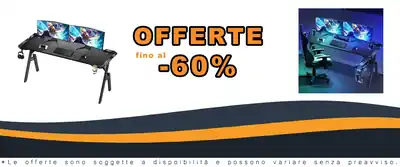 Tavolo Gaming Carbon Fibra 160x60 cm - Desk Ergonomico PC