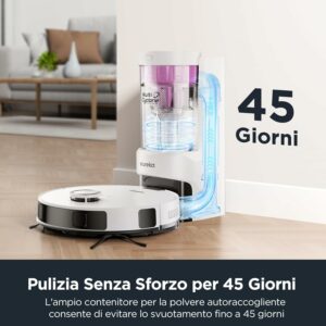 EUREKA NERE10s Robot Aspirapolvere Lavapavimenti con Stazione di Raccolta Automatica