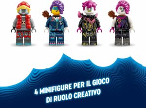 LEGO DREAMZzz 2 in 1 Dinosauro Robot C-Rex di Cooper, action figure trasformabile con parti snodabili e 4 minifigure