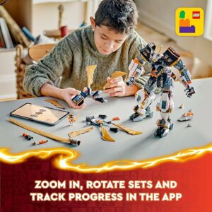 LEGO NINJAGO Mech Drago Titanio di Cole, grande set di avventure da costruire con spada e minifigure per bambini dai 12 anni in su