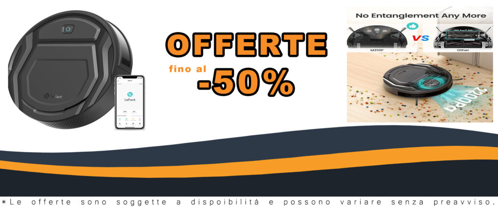 LEFANT Robot Aspirapolvere M210-Pro con 2200Pa e Wi-Fi per pulizia efficace