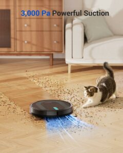 Il Proscenic 850T Robot Aspirapolvere Lavapavimenti in azione, pulizia efficiente e intelligente.