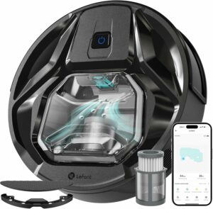 LEFANT M320 Robot Aspirapolvere nero in azione su pavimento