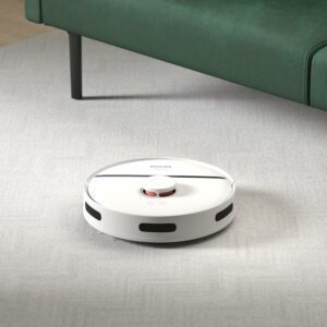 PHILIPS HomeRun Serie 3000 Robot Aspirapolvere e Lavapavimenti con mappatura laser, alta potenza aspirante, perfetto per tappeti e peli di animali.