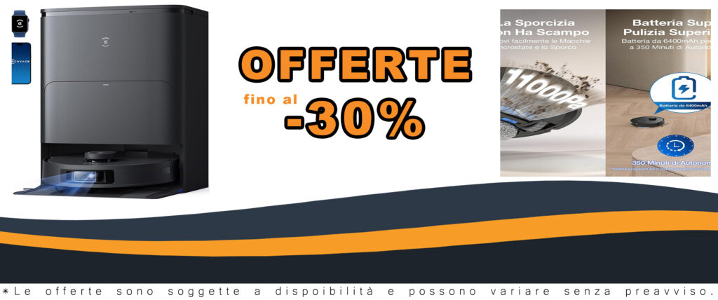ECOVACS T30S PRO, robot aspirapolvere e lavapavimenti con 11000Pa e lavaggio con acqua calda