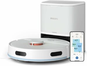 Robot aspirapolvere e lavapavimenti Philips HomeRun 2000 in azione  