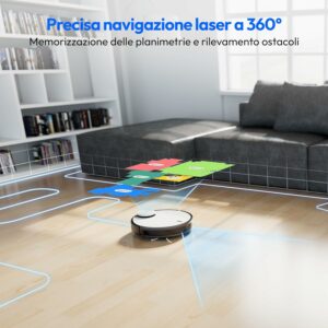 Immagine del robot aspirapolvere MEDION X40 SW con mappatura intelligente e funzione lavaggio