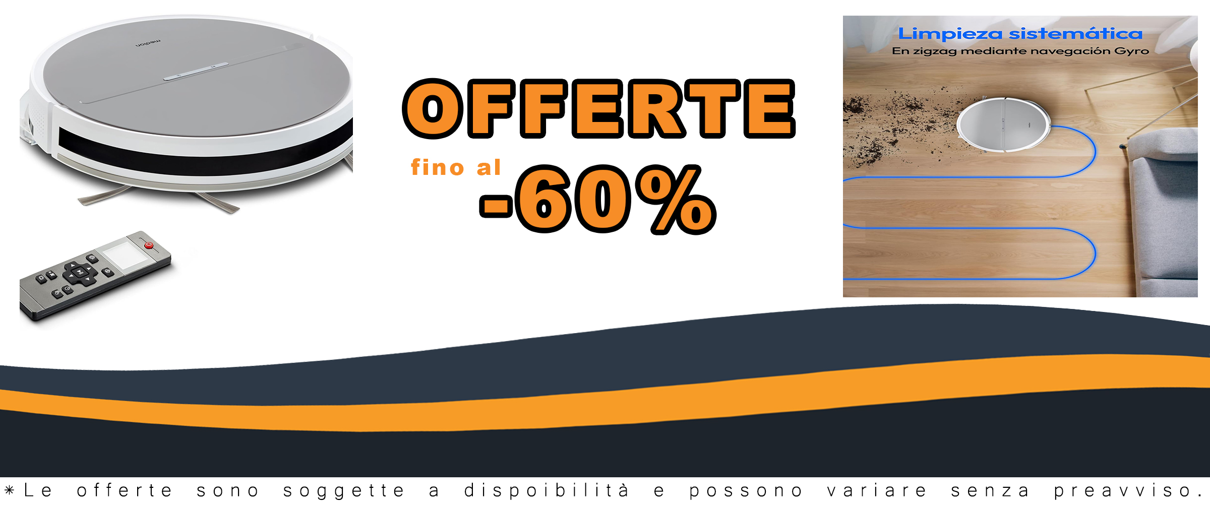 Robot aspirapolvere MEDION E35 con navigazione giroscopica e 2000Pa