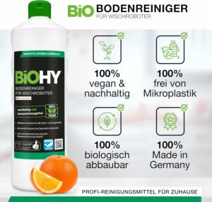 BiOHY Detergente concentrato per pavimenti con profumo di arancia per robot aspirapolvere