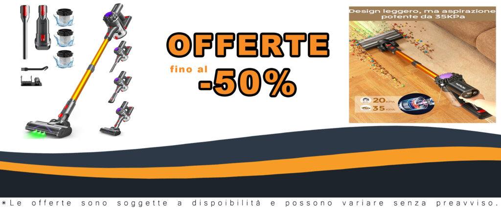 VACTechPro V15 Aspirapolvere senza fili con batteria rimovibile e aspirazione potente