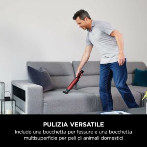 Shark WandVac 2.0 Aspirabriciole rosso, leggero e potente, con modalità Boost e accessori inclusi.