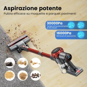 Aspirapolvere Senza Fili 30KPa in uso in casa
