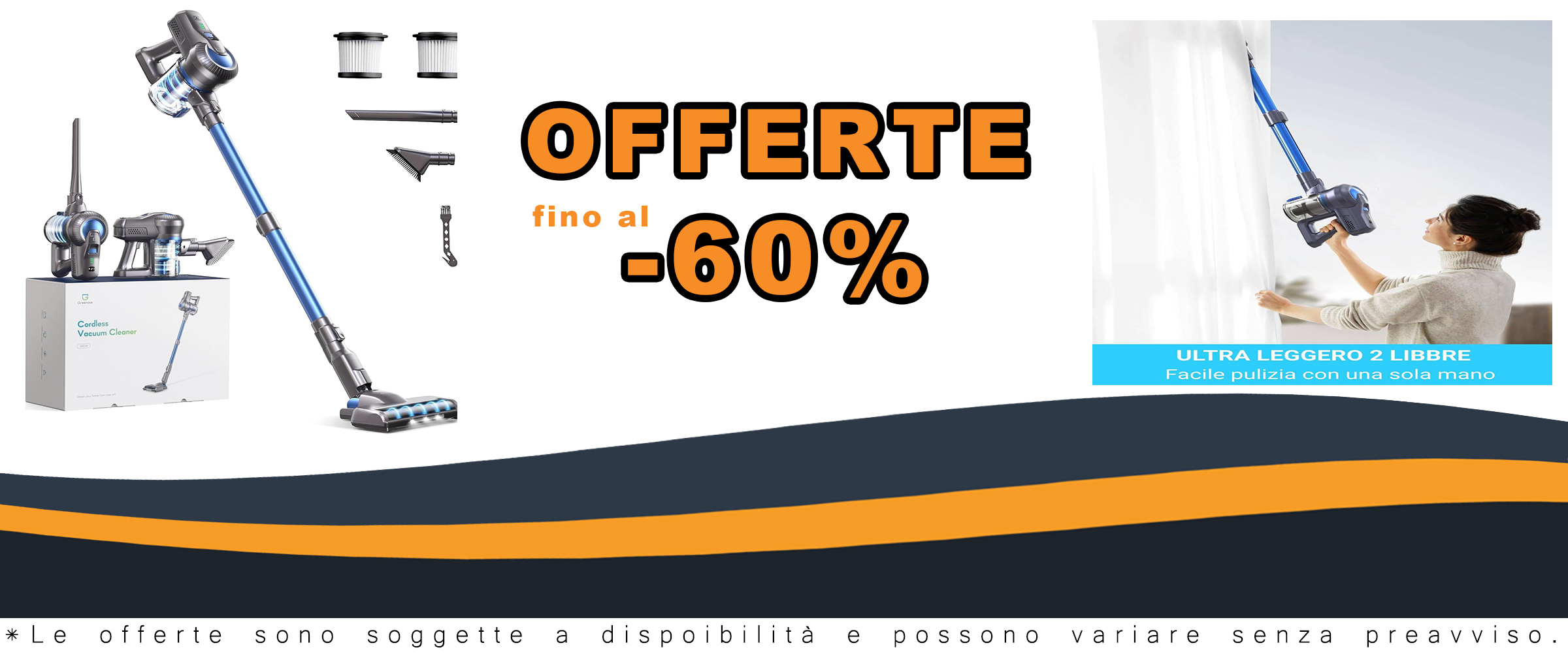 Aspirapolvere Greenote senza fili, potente e leggero con sconto  