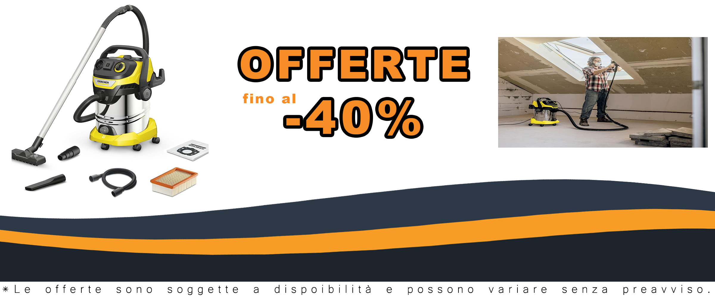 Bidone aspiratutto Kärcher WD 6 P S V-30/6/8/22/T giallo e nero, potente e versatile.  