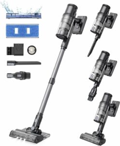 Immagine del Proscenic P11 Mopping Aspirapolvere Senza Fili in azione su un pavimento pulito.