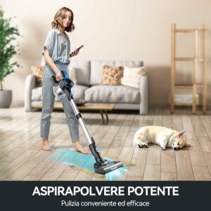 Aspirapolvere Senza Fili Potente Light Blu in azione