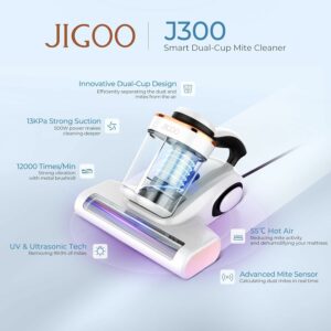 Aspirapolvere antiacaro JIGOO J300 con luce UV per materassi e tessuti  