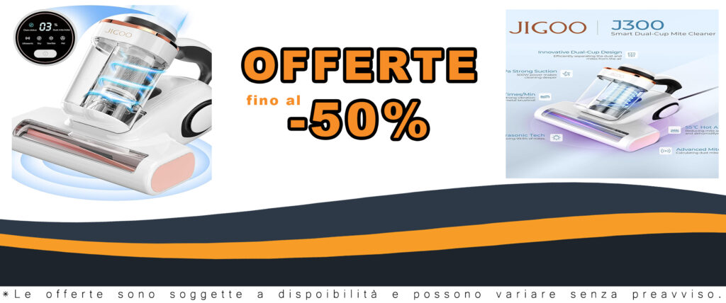 Aspirapolvere antiacaro JIGOO J300 con luce UV per materassi e tessuti