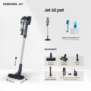 Samsung Scopa Elettrica VS15A60AGR5/WA Jet 65 Pet in primo piano  