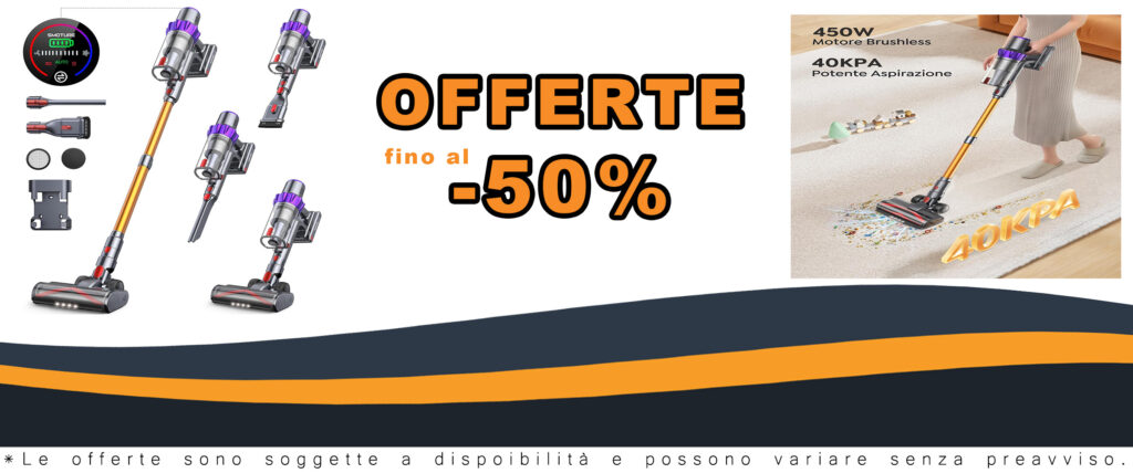 Aspirapolvere Senza Fili Potente con LED Touchscreen