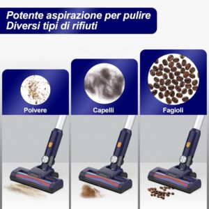 Aspirapolvere senza fili pieghevole con luce LED e autonomia di 40 minuti  