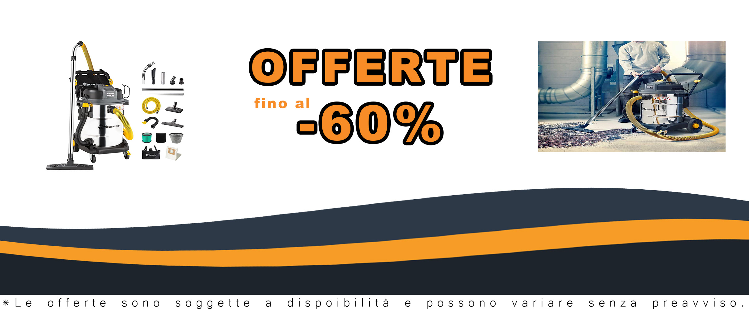 Vacmaster Aspirapolvere Industriale HEPA 13, potente 1600W, 50L, perfetto per uso professionale e industriale