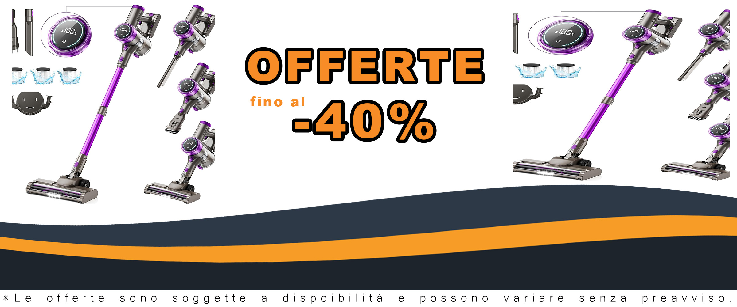 Aspirapolvere Suafsu a batteria senza fili, potente, con spazzola anti groviglio per peli di animali e display LED
