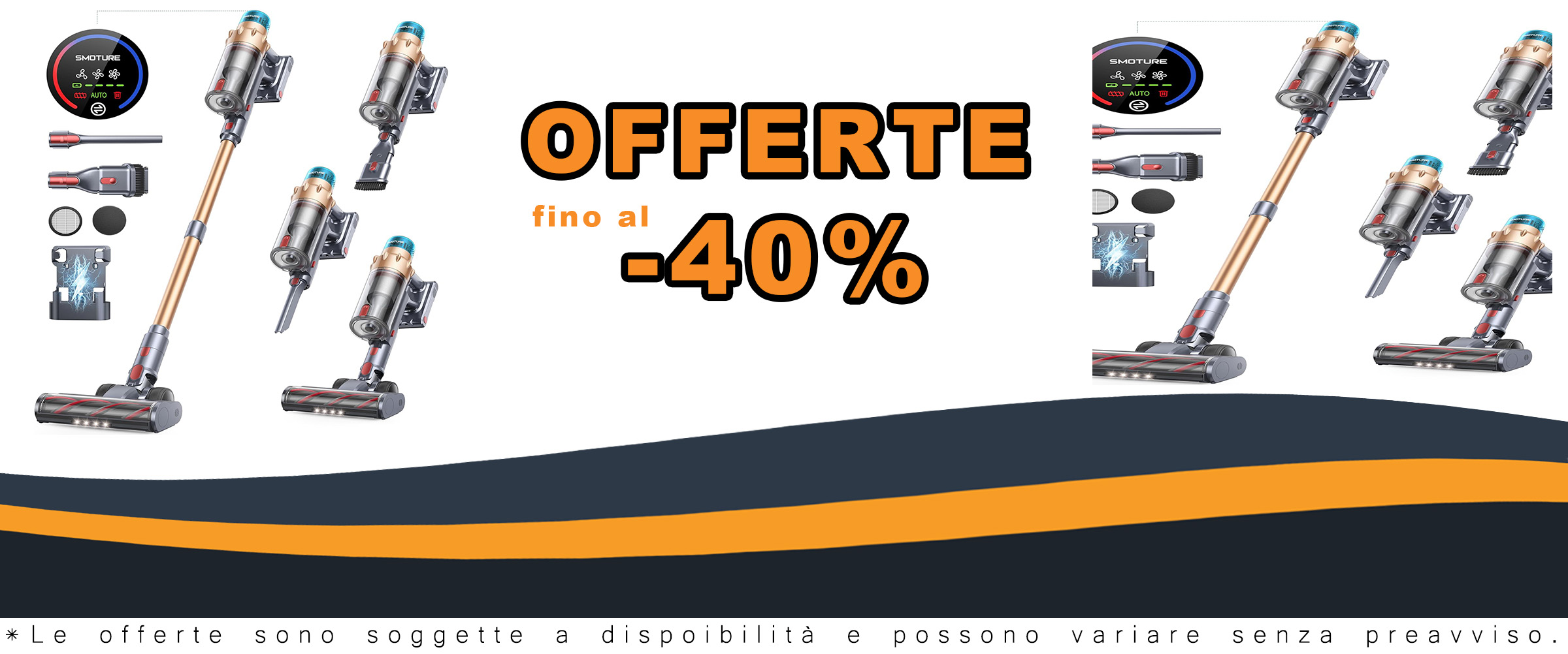 Aspirapolvere SMOTURE 550W con LED Touchscreen, ideale per pavimenti, tappeti e peli di animali.