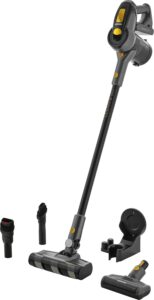 Aspirapolvere Sencor 3 in 1 senza fili, motore potente BDLC, kit per animali e autonomia di 50 minuti.