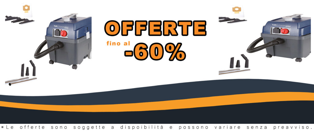 AERTECNICA aspiratore professionale TUBÒ Force PRO che aspira polvere e liquidi, con presa elettroutensile integrata e potenza da 1400W