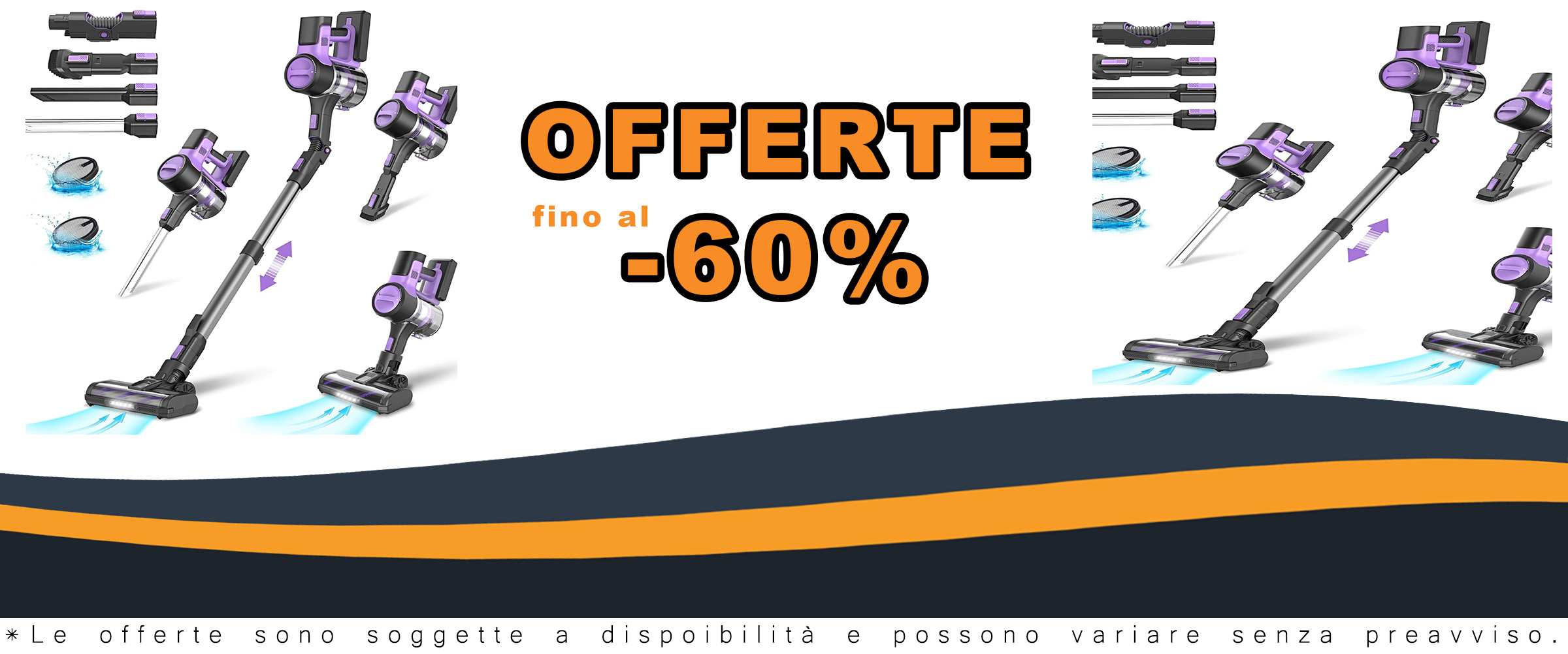 Aspirapolvere senza fili potente con luce LED e batteria rimovibile, ideale per una pulizia profonda e senza sforzo.