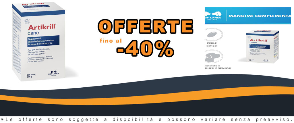 Supporto metabolico articolare per cani con osteoartrite, codici sconto disponibili