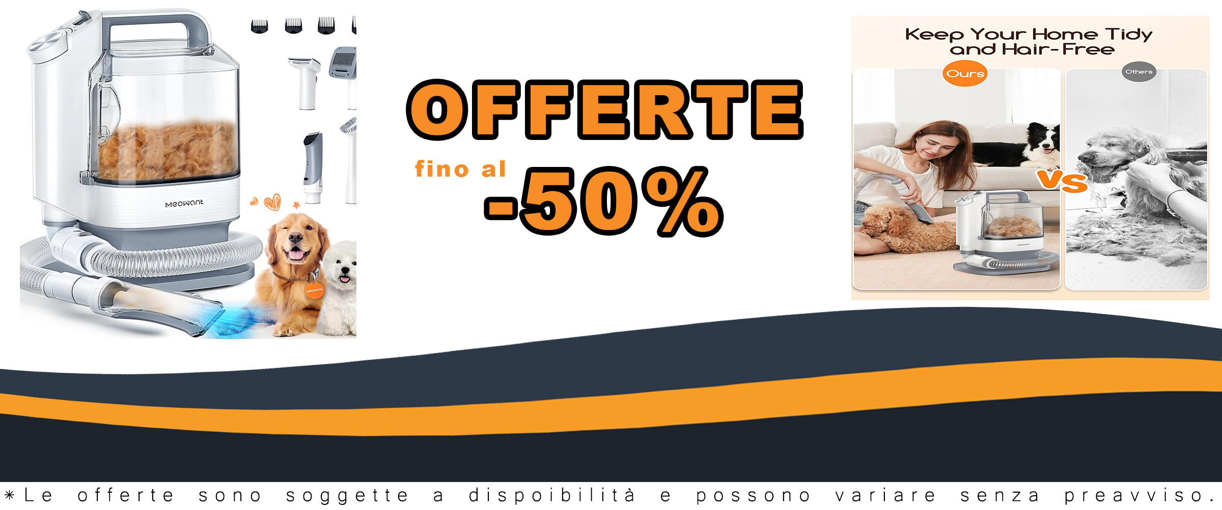 Tosatrice Meowant per toelettatura professionale con aspirapolvere  