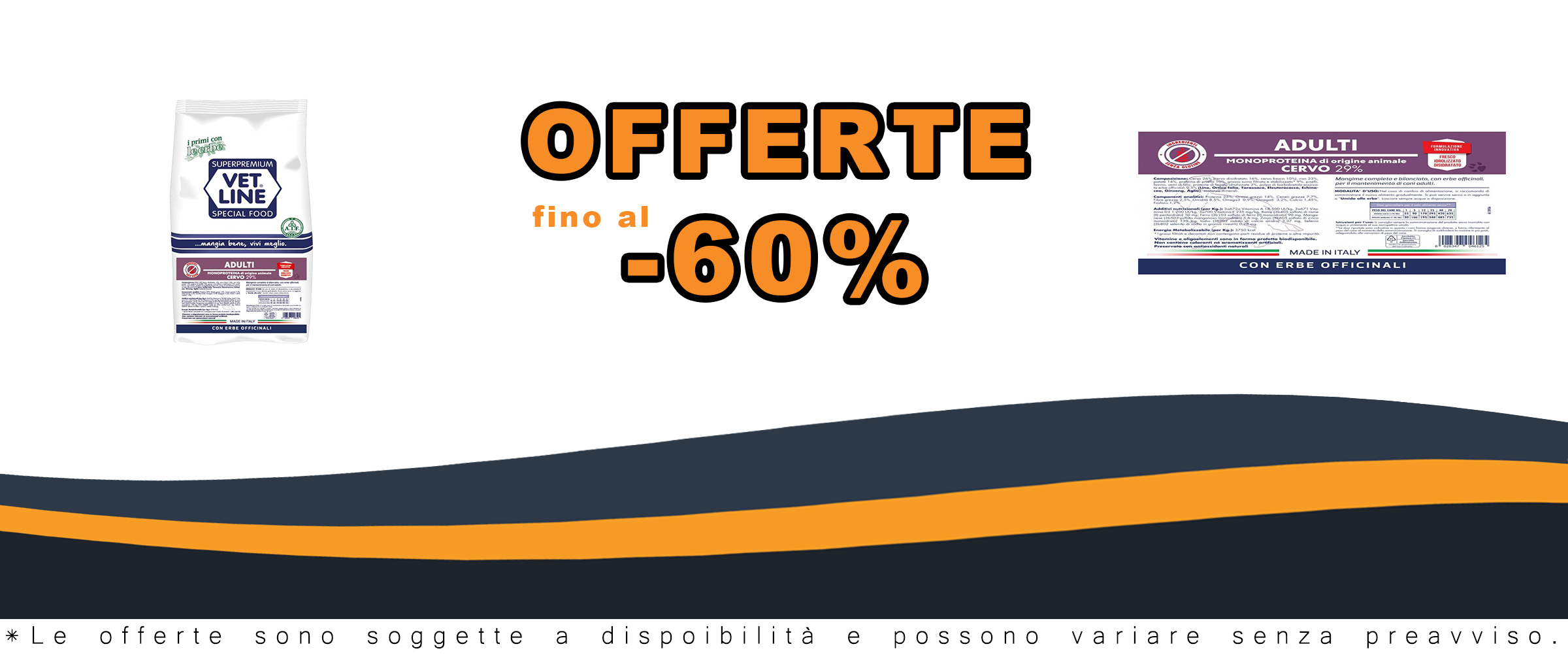 Alimento secco per cani adulti, monoproteico al cervo, con offerte speciali.