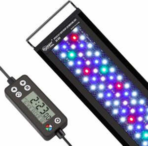 Luce LED per acquario a spettro completo con monitor LCD, ideale per piante e pesci, timer regolabile, approfitta dei codici sconto disponibili.  