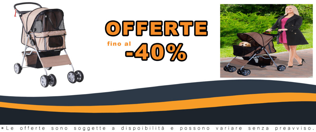 Passeggino per cani PawHut pieghevole, comfort e design resistente.