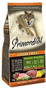 Crocchette per cani adulti al cervo e tacchino, con ingredienti naturali e senza cereali.
