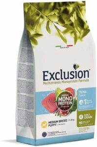Alimento per cuccioli di taglia media, gusto tonno, supporto crescita naturale  