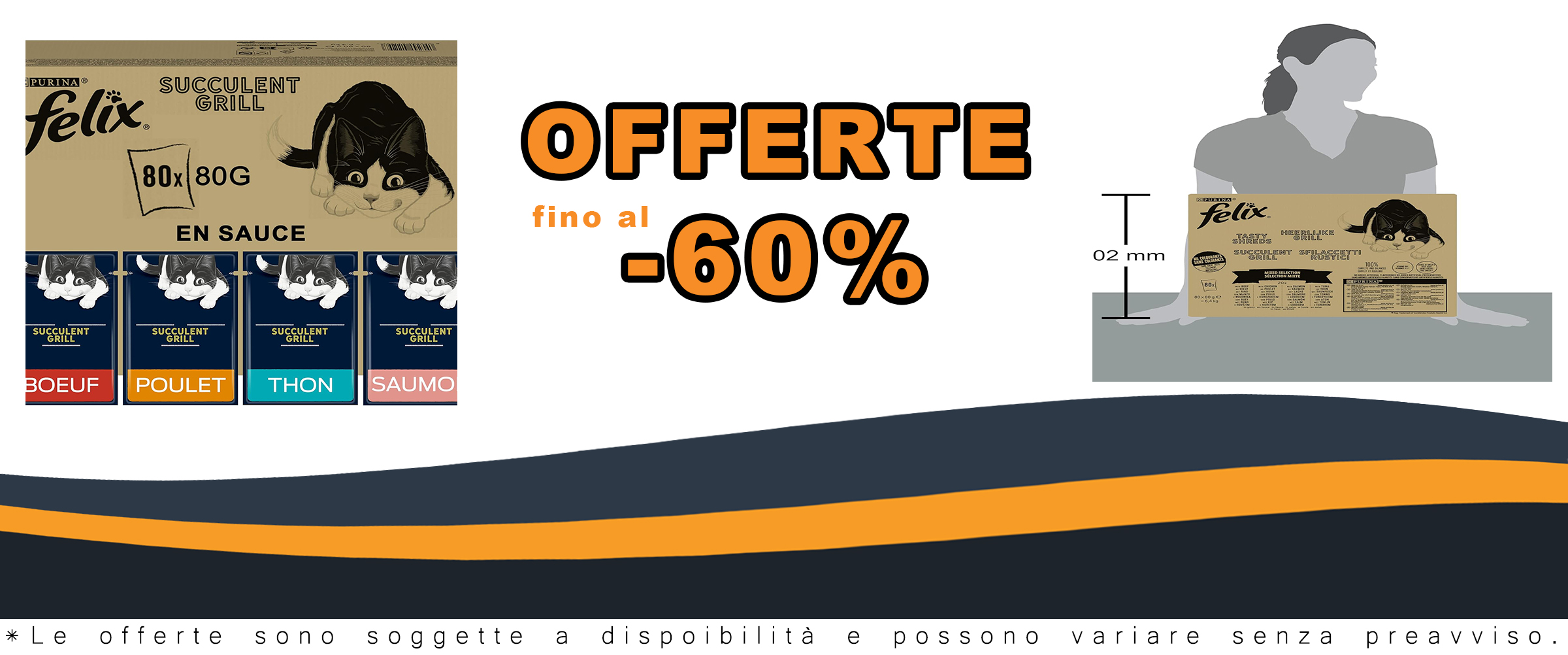 Purina Felix Sfilaccetti Rustici, cibo umido per gatti con manzo, pollo, salmone e tonno  
