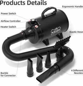 Asciugacapelli XKISS per cani: potenza 3200 W con accessori  
