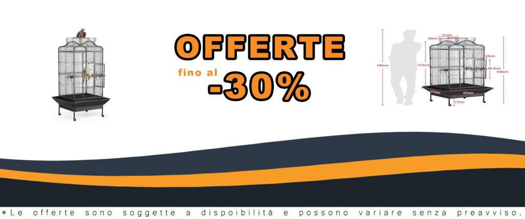 Gabbia spaziosa e resistente ideale per pappagalli, con offerte e codici sconto disponibili.