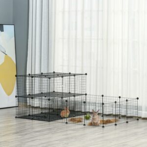 Recinto modulabile in metallo per conigli e roditori, PawHut.