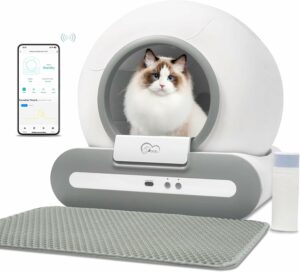 Immagine in evidenza: DOEL Lettiera Autopulente 65L con Tripla Protezione di Sicurezza, Vassoio Automatico per Gatti
