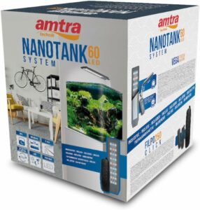 Acquario AMTRA NANOTANK SYSTEM 60 con luce LED e filtro integrato, design compatto da 60 litri 