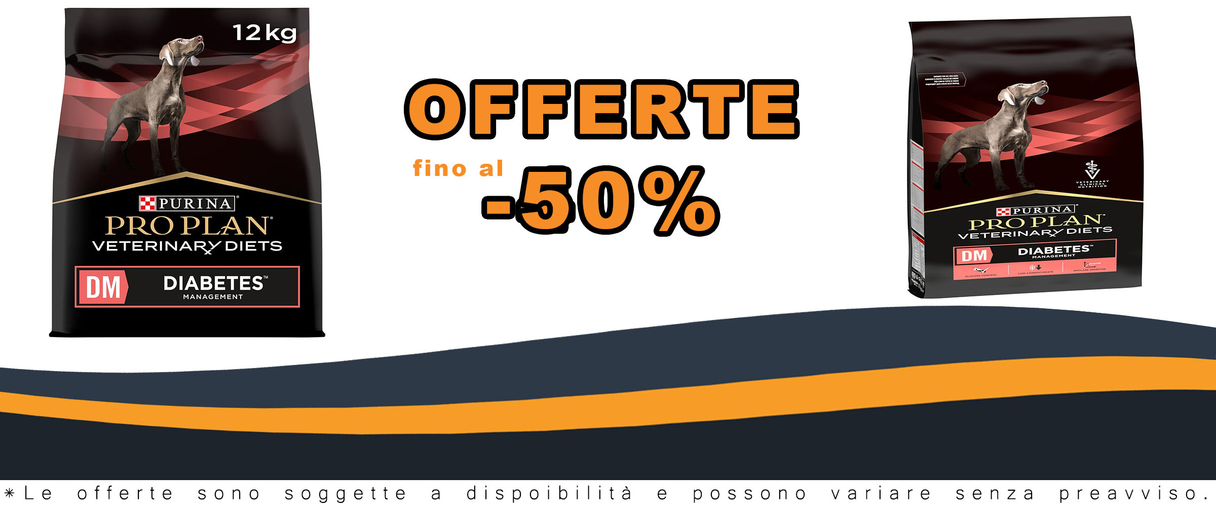 Immagine del sacco da 12kg di Purina Pro Plan Veterinary Diets DM per cani diabetici  
