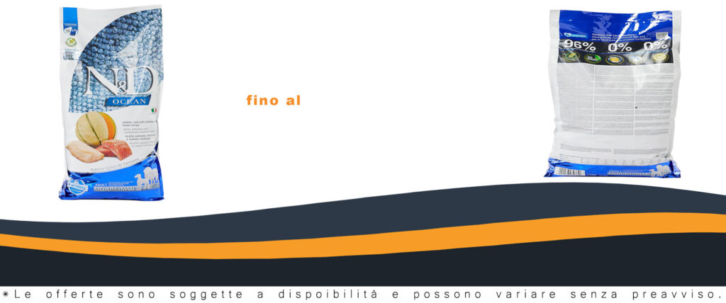 Immagine di N&D Ocean Dog Salmon, Cod and Cantaloupe Melon Adult Medium & Maxi 12 kg