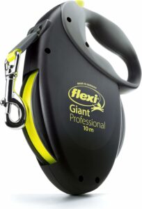 Guinzaglio avvolgibile Flexi Giant Professional per cani fino a 50 kg, nero/neon, 10 metri  