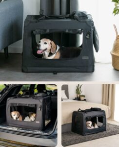 Borsa trasportino pieghevole per cani, adatta per viaggi in auto e trasporto sicuro di animali fino a 15 kg.