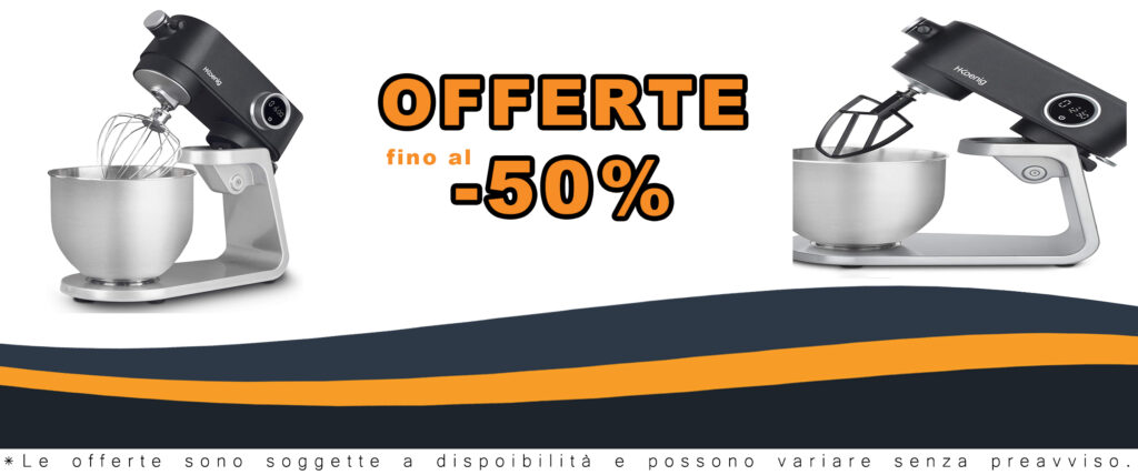 H.Koenig Planetaria multifunzione 5L KM120 in acciaio inox grigio opaco, potente e versatile per ogni esigenza in cucina.
